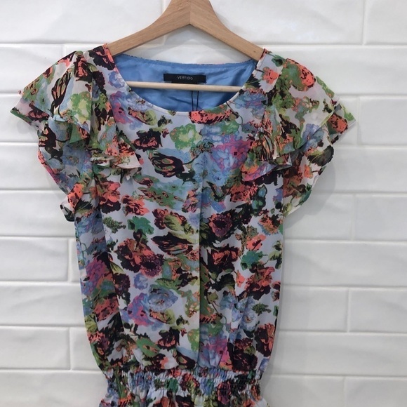 VERTIGO Chiffon Printed Short Sleeve Dress - Picture 13 of 13